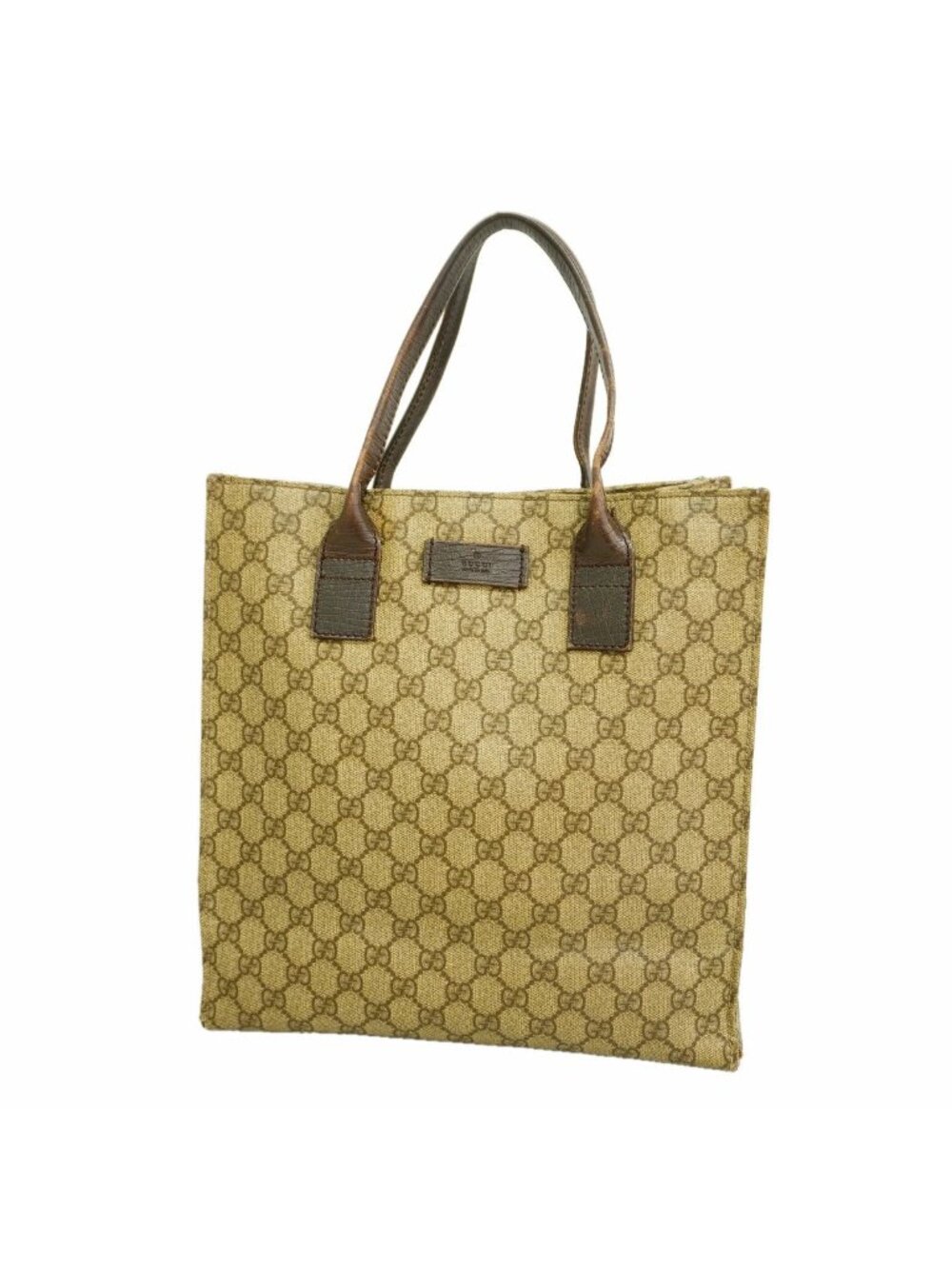 Gucci Tote Bag GG Supreme Beige Brown Silver
